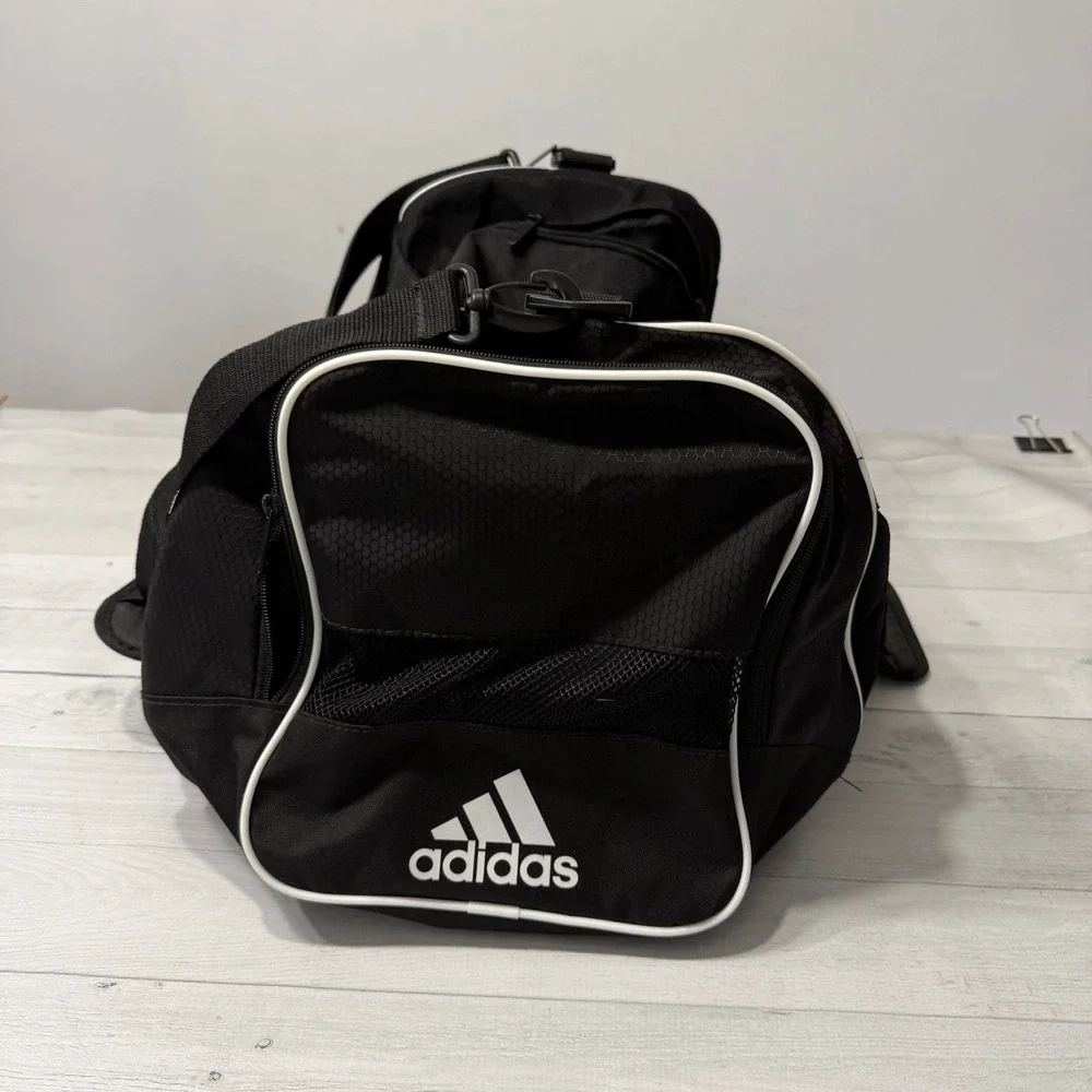 Adidas black‎ and white medium size duffel bag